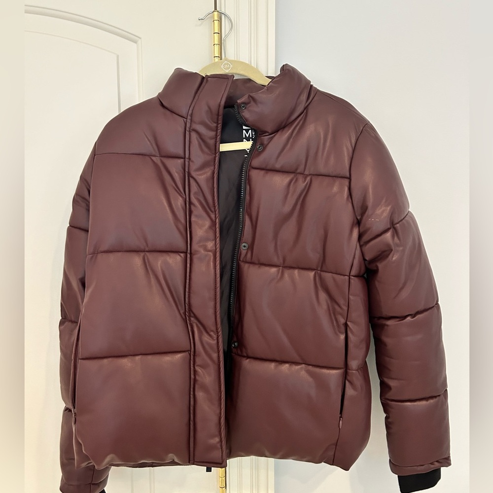 Marc Fisher New York Faux Leather Puffer Jacket